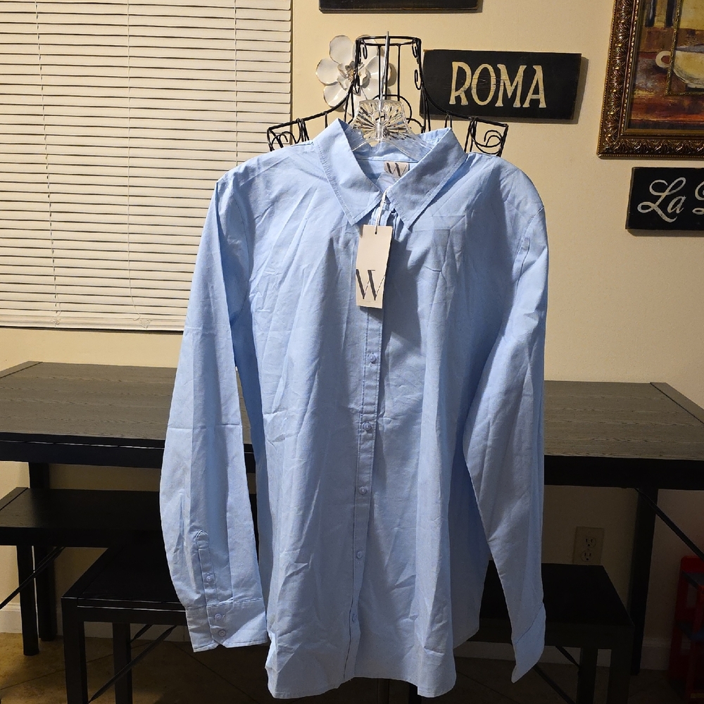 Worthington XXLT Windsor Blue Dress Shirt Crisp Formal Style